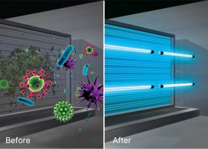 ユニットクーラー内部を殺菌し、より安心・安全な環境を実現。